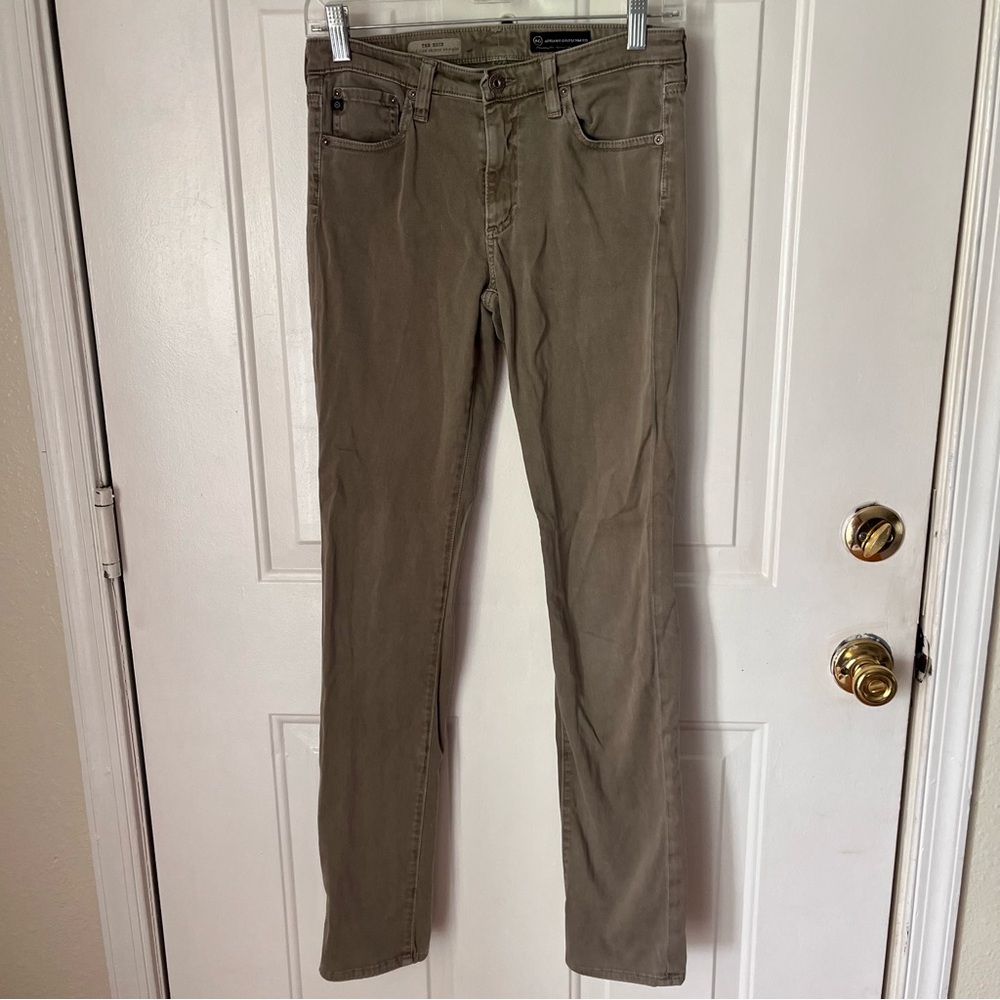 AG Adriano Goldschmied Jeans Womens 27R The Edie Mid Rise Skinny Khaki Gray